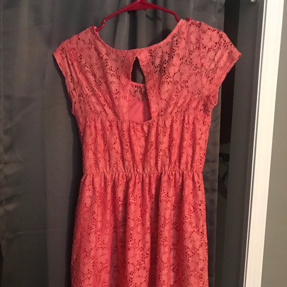 coral color summer dress